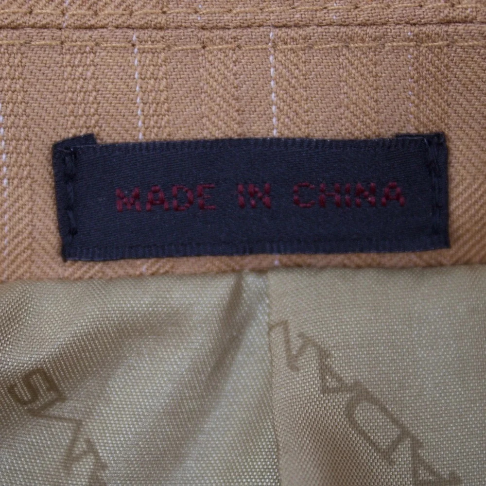 Stacy AdamsMens 40R W33 Blazer Jacket Tan Brown Pinstripe Two Button Business